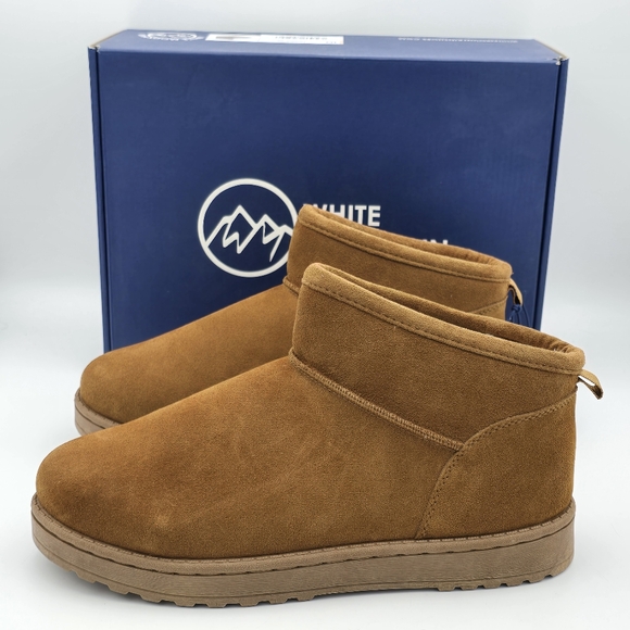 NIB White Mountain Inspo Leather & Faux Fur Ankle Booties, Whiskey/Suede, Sz. 10 - Picture 6 of 16